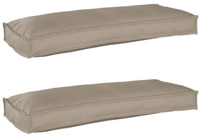 VidaXL Almofadas de Palete para Banco 2 pcs Taupe 100x40x8 cm Tecido Oxford
