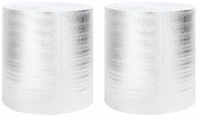 vidaXL Refletor de calor para radiador 2 pcs Prateado 25 x 0,5 m