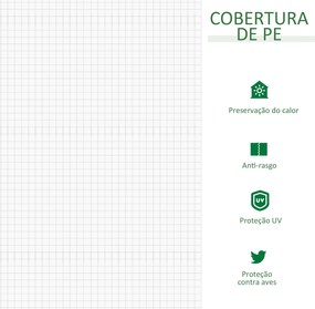 Estufa de Jardim Varanda 180x90x90 cm Tipo Casa Tubo de Aço com 2 Aces