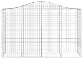 Cestos gabião arqueados 3pcs 200x50x120/140cm ferro galvanizado