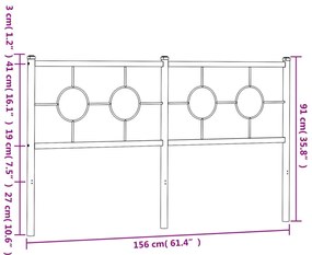 Cabeceira de cama 150 cm metal preto