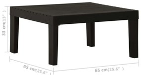 4 pcs conjunto lounge de jardim c/ almofadões plástico cinzento
