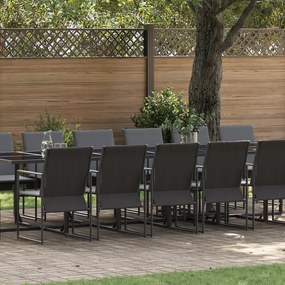 Conjunto de Jantar de Jardim com 22 Peças e Almofadas em Aço e Textilene
