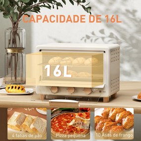 Forno Elétrico de Mesa Mini Forno de 16L Forno Elétrico com Porta de V