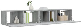 Conjunto móveis de TV 2 pcs madeira processada sonoma cinza