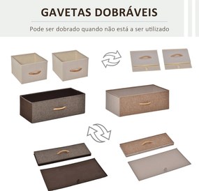Cómoda de Tecido com 4 Cestos Removíveis – 58x29x78,5 cm – Multicor