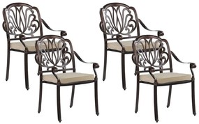 Conjunto de 4 cadeiras de jardim em alumínio castanho escuro ANCONA  Beliani