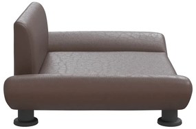 Cama para cães 70x45x28 cm couro artificial castanho