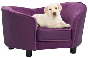 vidaXL Sofá para cães 69x49x40 cm pelúcia e couro artificial bordô