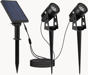 Candeeiros solares de estaca Roundy, conjunto de 2