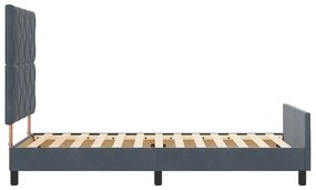 Estrutura de Cama de Veludo Cinza Escuro vidaXL 90x200 cm