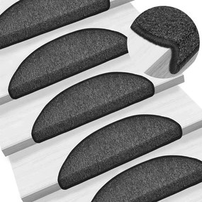 Tapetes de escada 30 pcs 56x17x3 cm antracite