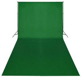 Kit de estúdio com fundo verde 600x300 cm e luzes