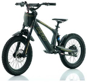 Bicicleta elétrica infantil 500W Roan RXF Evo Racing 18" Preta e Dourada
