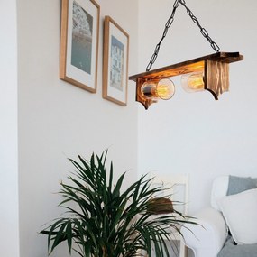 Candeeiro Chandelier Erebos – Preto Madeira – 80 x 11 cm