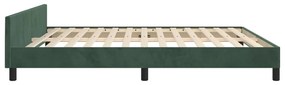 Estrutura de cama sem colchão 160x200 cm veludo verde-escuro