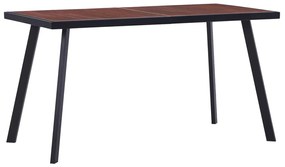 vidaXL Mesa de jantar 140x70x75 cm MDF cor madeira clara e preto