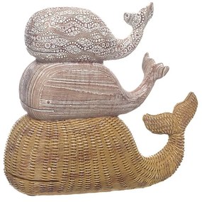 Peça Decorativa c/ Baleias | 29x10x27CM