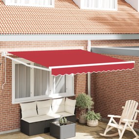 Toldo Retrátil Automático vidaXL Vermelho 350x250 cm