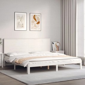 vidaXL Cama sem colchão 200x200 cm madeira de pinho maciça branco