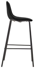 Cadeiras de bar 2 pcs tecido preto
