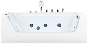 Banheira de hidromassagem de canto versão à esquerda em acrílico branco 170 x 80 cm PUQUIO Beliani