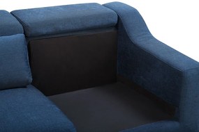 Sofá de canto em tecido azul GLOSLI Beliani
