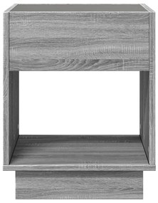 Mesa de cabeceira c/ LED Infinity 40x40x50 cm cinzento sonoma