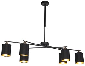 LED Candeeiro suspenso inteligente preto ajustável incl. 6 Wifi B35 - Lofty Moderno