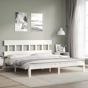 vidaXL Cama sem colchão 200x200 cm madeira de pinho maciça branco