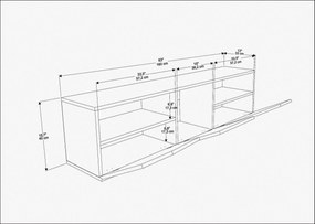 Móvel para TV Carson – Carvalho Branco – 160 x 35,3 x 40 cm