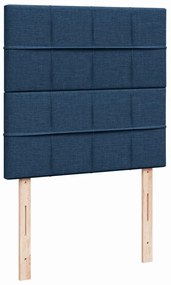 Cama com molas/colchão 90x190 cm tecido azul