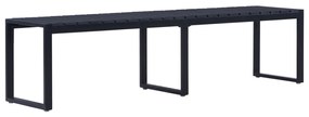 vidaXL Banco de jardim 180 cm placa de PS preto