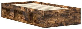 Estrutura de cama solteiro 75x190 cm carvalho fumado