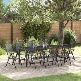 vidaXL Conjunto de Jantar de Jardim com 9 Peças em Aço Antracite