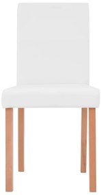 Mesa e cadeiras de jantar 7 pcs couro artificial carvalho creme