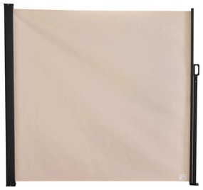 Outsunny Toldo Lateral Retrátil de Exterior 350x180cm Toldo de Privacidade Extensível com Proteção Solar para Jardim Balcão Bege