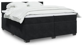 vidaXL Cama com molas/colchão 200x200 cm veludo preto
