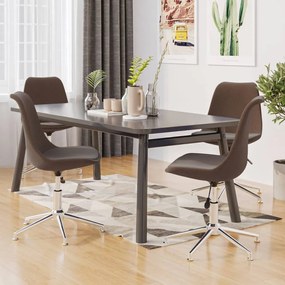 vidaXL Cadeiras de jantar giratórias 4 pcs tecido castanho