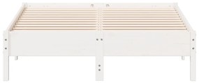 Cama sem colchão 140x190 cm madeira de pinho maciça branco