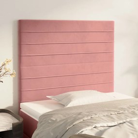 vidaXL Cabeceira Rosa 80x5x118/128 cm Veludo