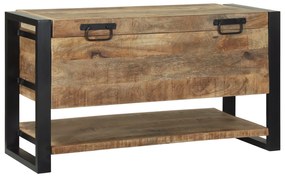 vidaXL Caixa de Armazenamento 80x35x45 cm Madeira de Mangueira Maciça
