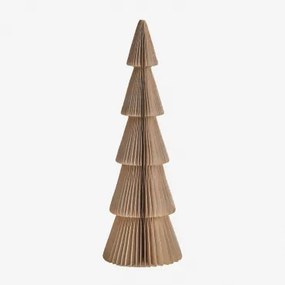 Pack De 2 Árvores De Natal Em Papel Jesper Linho Bege Com Borda Dourada & ↑22.5 Cm - Sklum