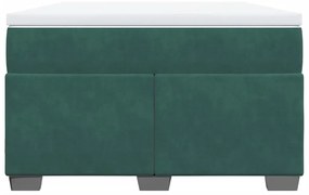 Cama boxspring com colchão 120x190 cm veludo verde-escuro