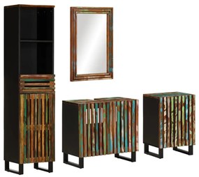 vidaXL 4 pcs conjunto de móveis p/ casa de banho acácia maciça