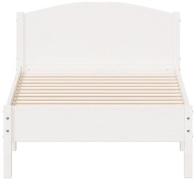 Estrutura de cama com cabeceira 90x190 cm pinho maciço branco