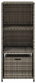Armário de arrumação para jardim 50x55x115 cm vime PE cinzento