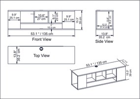 Móvel TV Paldi – Branco – 135x39x35,2 cm