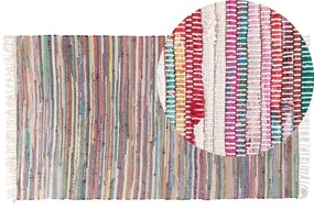 Tapete em algodão multicolor claro 80 x 150 cm DANCA Beliani