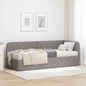 vidaXL Estrutura de Cama de Canto Cinzento-acastanhado 80 x 200 cm